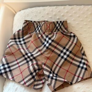 Burberry Beige Checkered Pattern Shorts